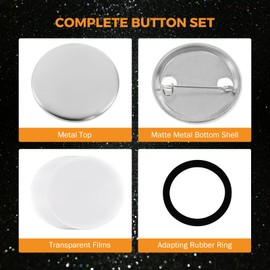 BEAMNOVA 100 Sets of Metal Button Supplies Blanks 32mm / 1.26 in (Approx. 1-1/4 inch) for Button Pin Maker Machine, Matte-Back Metallic Round DIY Badge Press Making Parts