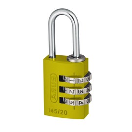 ABUS Combination Lock 145/20 Yellow - Suitcase Lock, Locker Lock and Much More - Aluminium Padlock - Individually Adjustable Number Code - ABUS Security Level 3