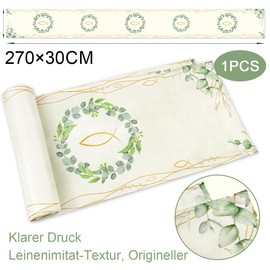 Table Runner Communion, Confirmation Decorative Table Runner, Christening Decoration Table Runner, Eucalyptus Green, Confirmation Table Decoration Fabric, First Communion Decoration, Party Tablecloth