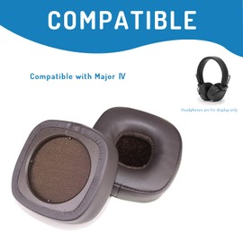 Adhiper Major IV Ear Pads Compatible with Marshall Major IV Wireless Headphones, Replacement Soft Protein Leather and Memory Foam Earpads (Brown)