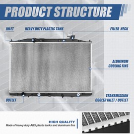 Auto Dynasty Radiator Compatible with 2011-2017 Honda Odyssey, DPI 13208 Factory Style 1-Row Cooling Radiator, Aluminum Core