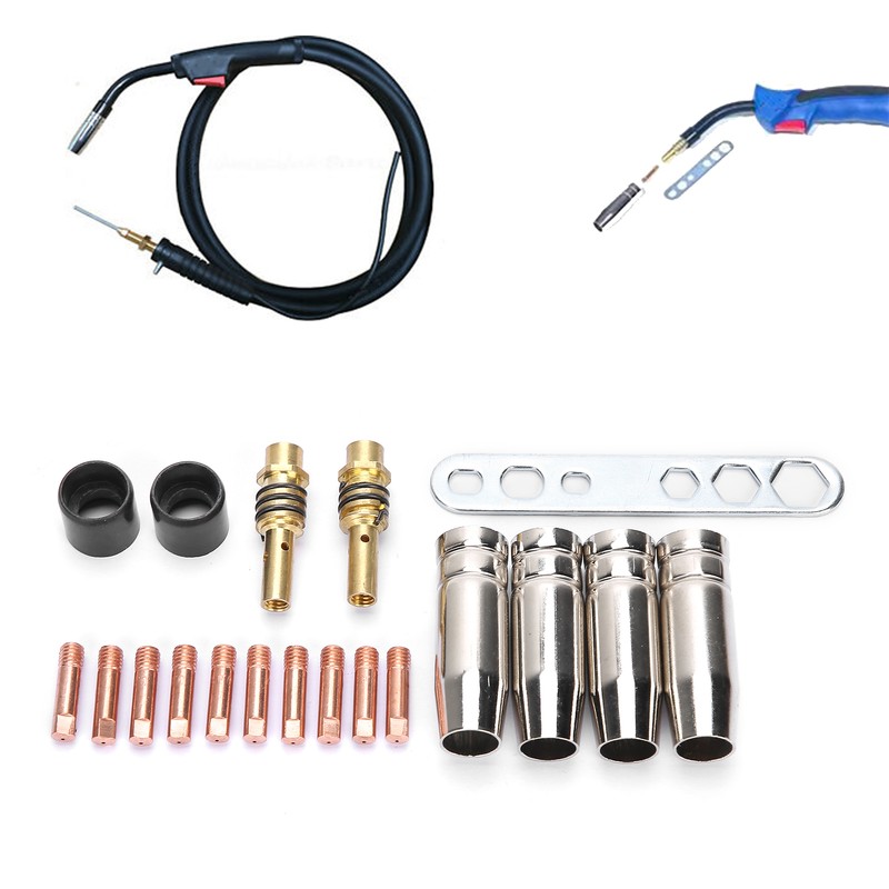 19Pcs Torch Welding Accessories Kit Nozzles Contact Tips for Binzel