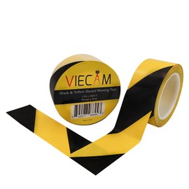 Viecam Black & Yellow Hazard Warning Safety Stripe Tape • 2 Inch x 100 Feet - Ideal for Walls, Floors, Pipes, and Equipment - Ensuring Safety and High Visibility
