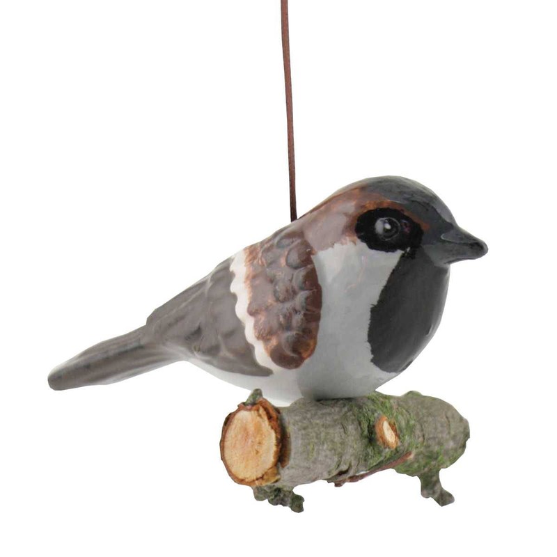 440s Tangoo Ceramic Field Sparrow on Wood, Hanging | TA-17000