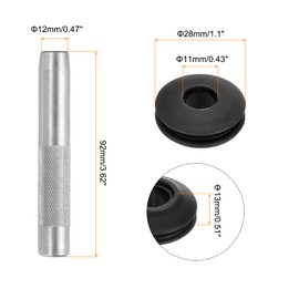 QUARKZMAN 51 Piece Eyelet Tool Kit, Eyelet Set 12 mm Eyelet Pliers Plastic Eyelets Plastic Eyelets Discs Rustproof for Truck Tarpaulin Textile Curtains Tents Awning Mounting Clip, Black