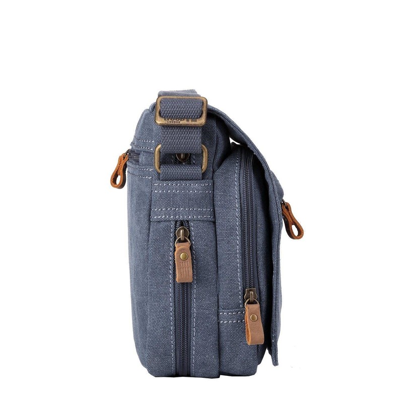 Troop London TRP0239 Classic Canvas Across Body Bag Khaki