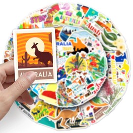 Australia Stickers for Laptop(50 PCS),Gift for Children Teens Adults Girl Boys,Australia Waterproof Stickers for Skateboard,Bike,Phone,Computer,Luggage Water Bottle Guitar Motorcycle Suitcase
