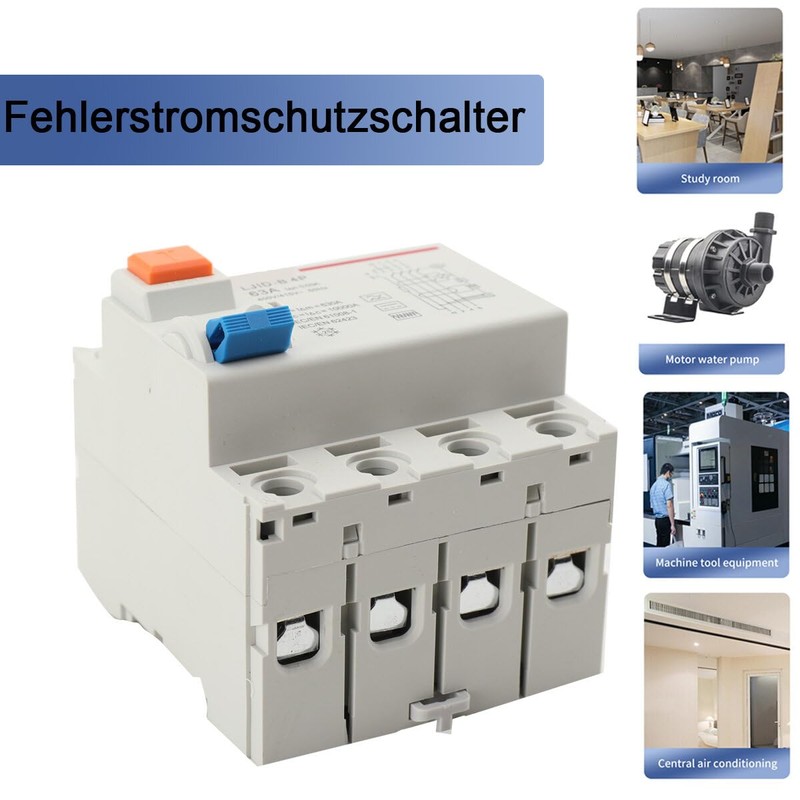 QAVODB FI Switch 63A 30mA 10kA TY-B 4-Pin FI Circuit