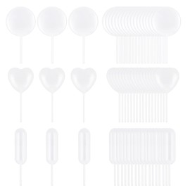 60 Piece Cupcake Pipettes - Plastic Squeeze Pipettes for Strawberries, Chocolate, Ice Cream & Dessert