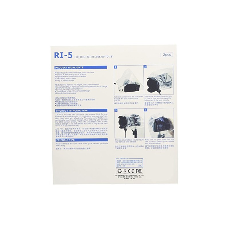 JJC RI-5 Raincover for Camera (Pack of 2)