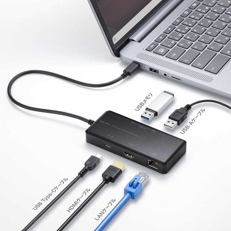 Sanwa Supply USB Type-C Docking Station USB-DKM7BK