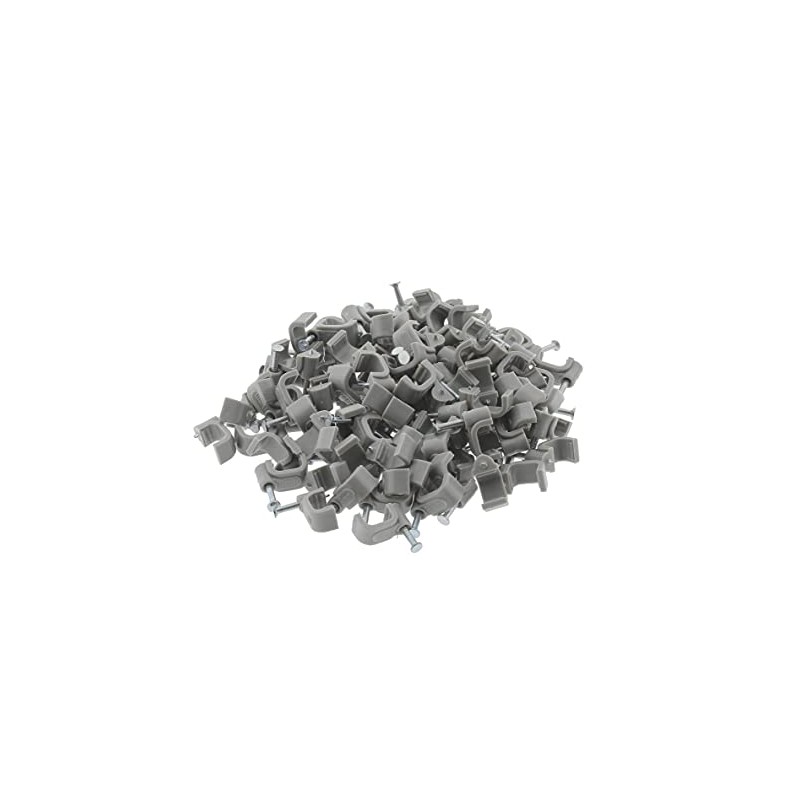 Reulin 1mm T&E Cable Clips, Pack OF 100, Grey, 5x8mm