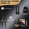 IAZZCO Retractable Ratchet Tie Down Straps - 1 Inch x