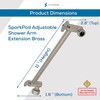 SparkPod Shower Head Extension Arm - 11" Solid Brass Shower