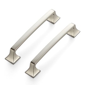 Ravinte 10 Pack Solid 5" Square Foot Arch Pulls Kitchen Cabinet Handles Brushed Nickel Pulls Silver Dresser Kitchen Cupboard Hardware Handles for Cabinets Cupboard Drawers