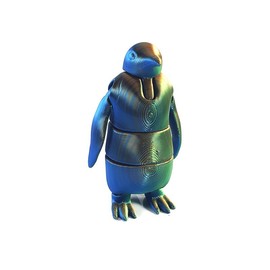 3D Printed Articulating Penguin - Home Decor Ornaments - Color: Green/Blue/Orange