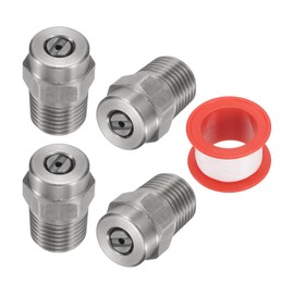 uxcell 4Pcs Pressure Washer Tip 1/4" Male NPT Threaded Spray Nozzles Stainless Steel for Water Gun Water Broom and Undercarriage Cleaner (15 Degree, 1.449mm Orifice)