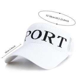 Sun Visor Hats for Women Men Tennis Visor Sunvisor Golf Visor UV Protection Elastic Cap Sports Visor (US, Numeric, 7 1/4, White)