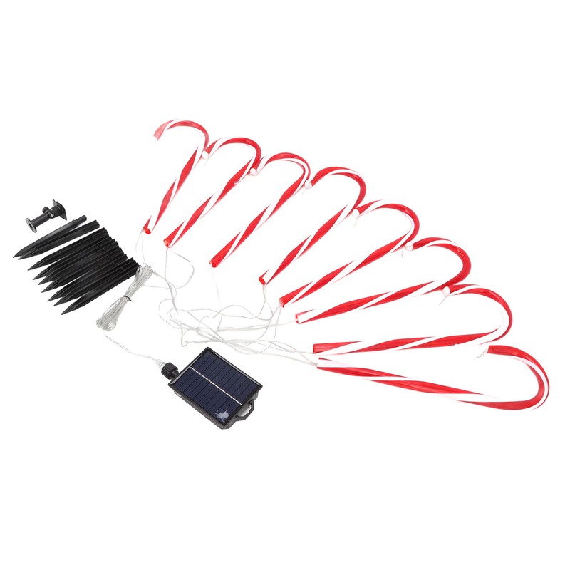 Christmas Candy Cane Light 1 for 8 Solar Candy Cane