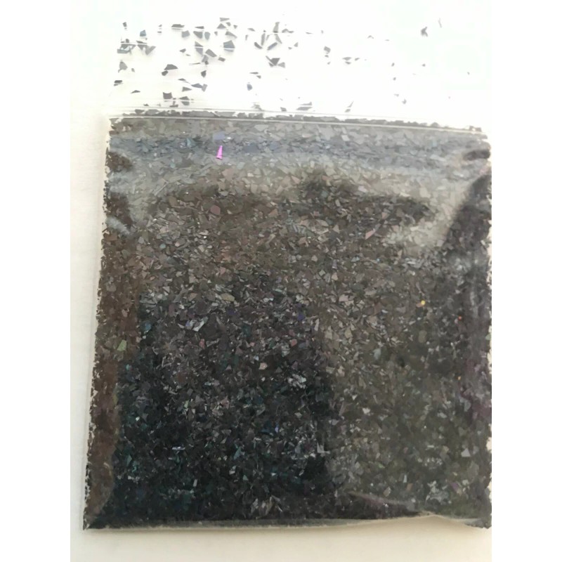 the glitters world Solvent Resistant IRREGULAR shape Glitter (Black) Nail