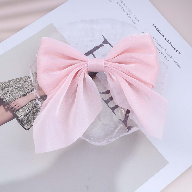 Cimenexe Bohemian Pink Bow Hair Clips Bow Tie Hair Barrettes