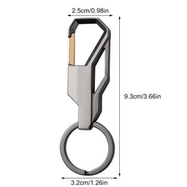 Pack of 2 Key Chain Carabiner, Snap Hook Quick Release Keychain Car with Key Ring, Zinc Alloy Gift for Men, Teachers, Christmas, Birthday, Carnival (Silver and Grey), Silver / Grey