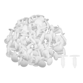 ACROPIX Universal 5mm Push Bumper Fastener Rivet Clips White - Pack of 100