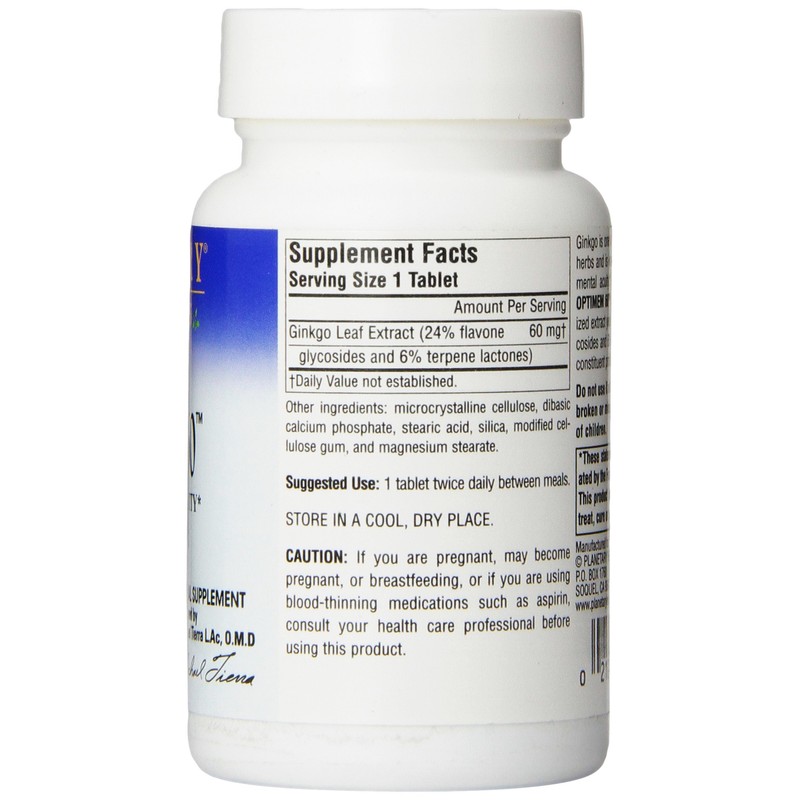 Planetary Herbals Ginkgo Optimem 60 Tablets, 180 Count