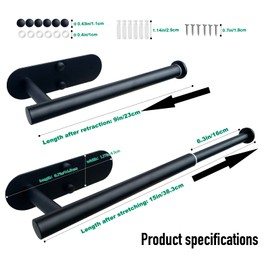 OperSeven 2 Pack Hat Racks for Baseball Caps,Stainless Steel Retractable Wall Hat Organizer for Baseball Cap Holds 20 Caps,Hat Hanger Strong Adhesive/Wall Drilled for Door,Bedroom,Closet (Black)