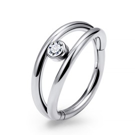 Pnsgisr F136 Titanium 18g 8mm Double Nose Rings Piercings Studs Jewelry for Women Men Small Gauge Bar Septum Daith Cartilage Helix 18 Gauge Implant Grade Hypoallergenic Nostril