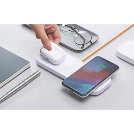 ENTERMAX Dual Wireless Charging Pad 18W White (fast charge)