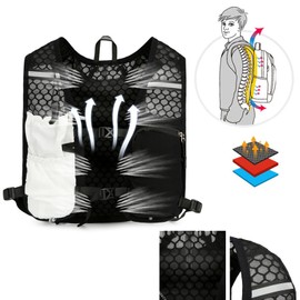 Running Vest for Men and Women, Running Backpack with 1.5 L Water Bottle and Reflective Lines, Ultralight Hydration Backpack, Bicycle Hydration Vest, Running Water Backpack for Running, Marathon