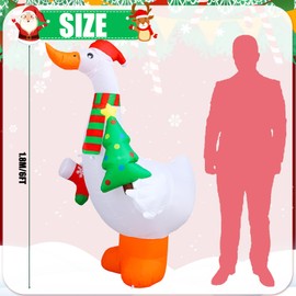 Shappy 6ft Large Christmas Porch Goose Inflatable Silly Goose Built in LED Lights Christmas Blow up Yard Decorations Inflatable Farm Animals for Lawn Garden Patio Holiday Party Indoor Outdoor