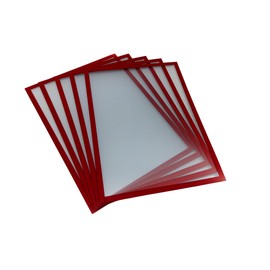 Shadow Foam Magnetic Document Holder Frame | Pack of 5 | Document Frame for Internal Signage | Magnetic Frame A5, A4, A3 Sizes (Red, A4)