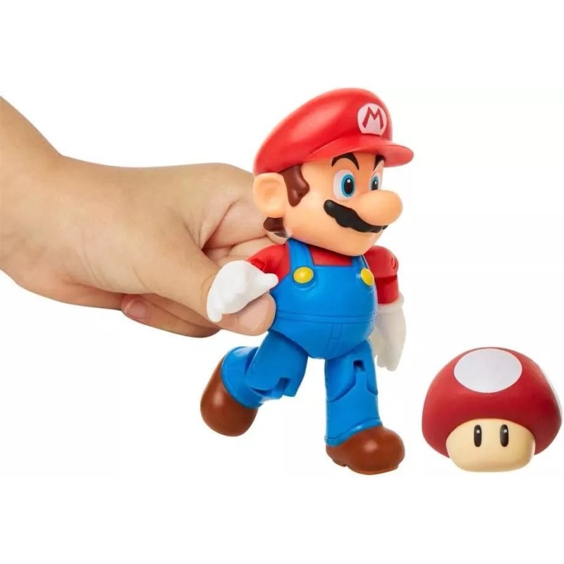 Jakks Pacific Figura Coleccionable Mario Bros + Accesorio Articulada 10cm