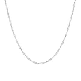 HXYHJY Dainty Silver Singapore Chain Necklace,925 Silver Plated Twisted Singapore Chain Necklaces for Women,16"