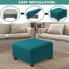 GERLNF Square Ottoman Cover,Stretch Square Covers Slipcover,Soft Knitted Jacquard Cover