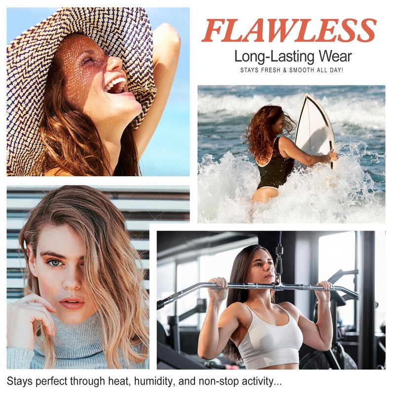 2 Pack TLM Flawless Color Changing Foundation, Warm Skin Tone