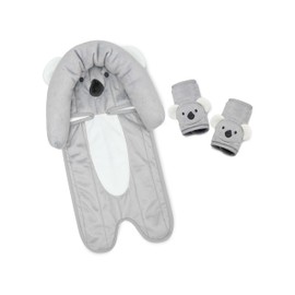 Travel Bug Baby & Toddler 3-Piece Head Support & Strap Covers Set for Car Seats, Strollers & Bouncers … (Koala)