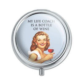 My Life Coach is a Bottle of Wine Funny Humor Pill Case Trinket Gift Box