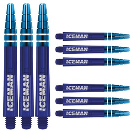 RED DRAGON Gerwyn Price Nitrotech Blue with Blue Top Medium Dart Stems - 2 Sets Per Pack (6 Stems Total)