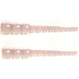 Love That French Manicure Glossy Press-On Toenails - 24 Pieces - Artificial Nail Kit