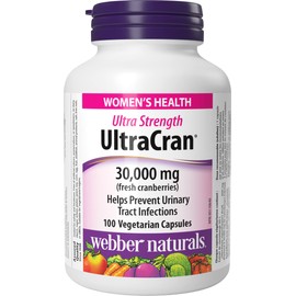 Webber Naturals Webber Naturals UltraCran Ultra Strength Cranberry 30,000 mg, 100 Capsules, Helps Prevent Urinary Tract Infections, Vegan