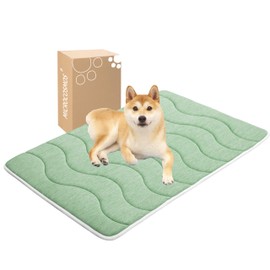 MICROCOSMOS Cooling Dog Foam Pad & Summer Pet Sleeping Mat, Machine Washable, Materials Safe, Portable Flat Pet Bed for Dogs.(Green, 42" x 28")