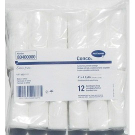 Hartmann 80400000 Conco Latex-Free Conforming Stretch Bandage, 4" Width, 4.1 yd. Length (Pack of 12)
