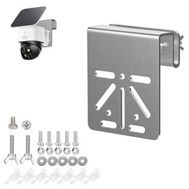 ZT-NET Stainless Steel Gutter Mount for Eufy Security SoloCam S340, Solar Security Camera Mount, Anti-Rust Screws, No Drilling Installation, Compatible with IP PTZ Dome Cameras Outdoor