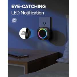 TECKNET Plug-in Wireless Doorbell with RGB Lighting & 1300 Feet Range,IP66 Waterproof Doorbell for Home/Classroom/Office/Business,60 Chimes,5-Level Volume,4.5-Year Battery Life(Black)