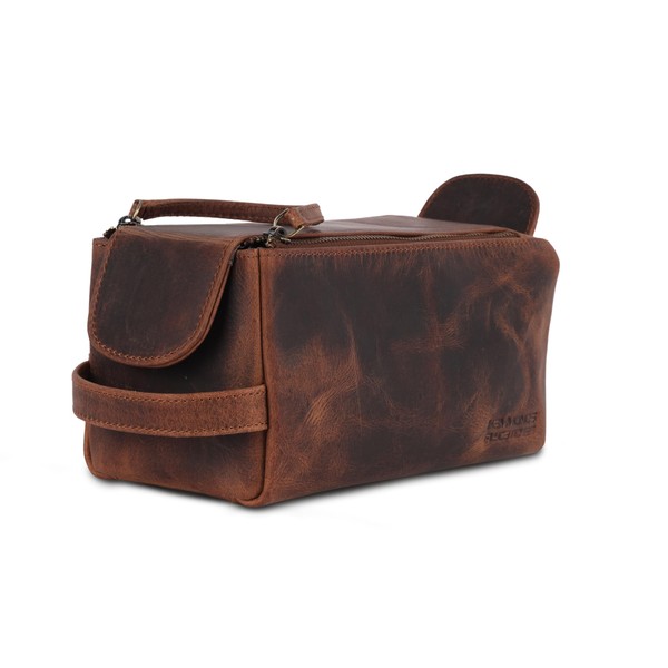 HAMMONDS FLYCATCHER Genuine Leather Toiletry Bag for Men and Women
