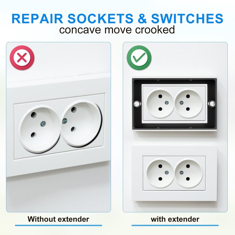 3pcs Electrical box Extender, 3.66in Outlet Box Extension with Screwdriver