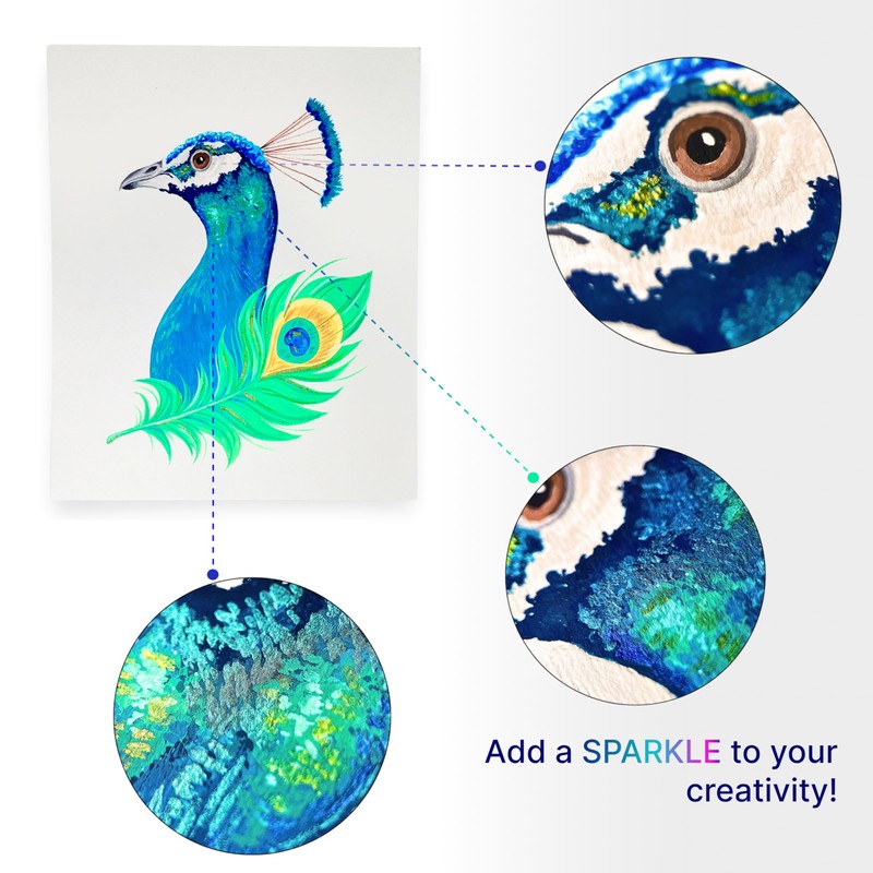 Art Whale Gouache Metallic Sky Blue Refills (50ml/1.7oz)|Intense Pigments, Easy